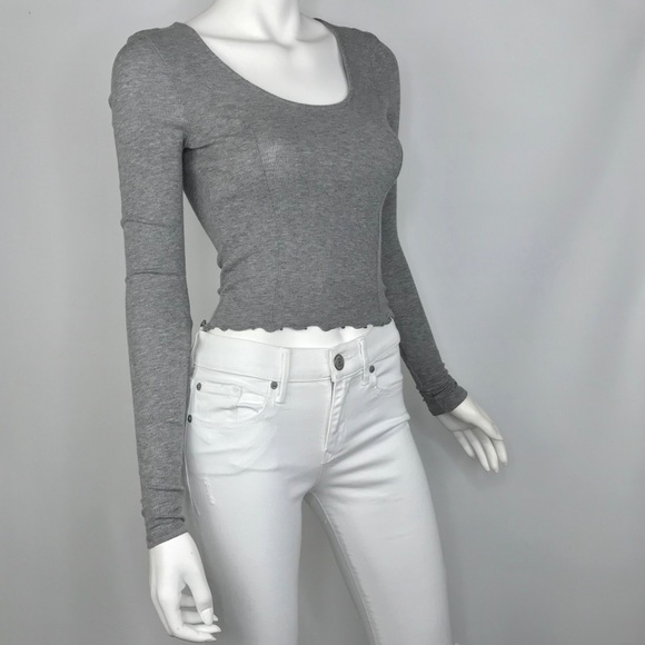 NEW {BP} Nordstrom Juniors Ruffled Hem Crop Top - Picture 2 of 8